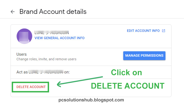 how to delete a brand account on YouTube chrome