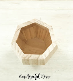 hexagonal wooden vase succulent container 