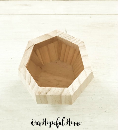 hexagonal wooden vase succulent container 