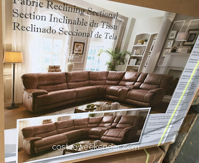 Costco 617592 - Fabric Power Reclining Sectional - great for any home's living room or family room