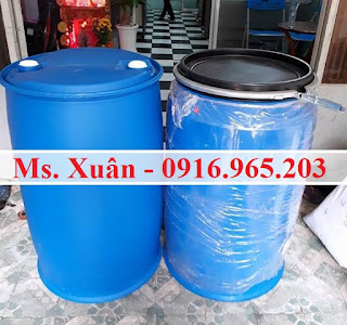 Phuy nhựa đựng hóa chất 220l nắp rời, phuy nắp rời 220l đựng thực phẩm