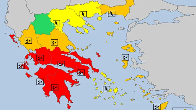 Καμπανάκι και από την Περιφέρεια για επικίνδυνα καιρικά φαινόμενα στην Πελοπόννησο