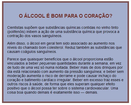 alcool e bom p coracao