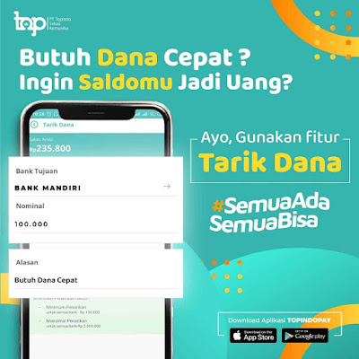 Fitur Tarik Dana Topindopay