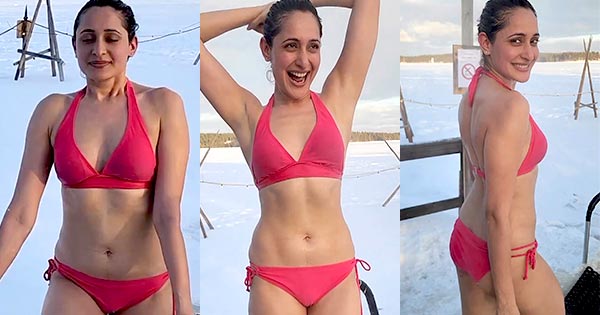Pragya Jaiswal pink bikini sexy body hot video