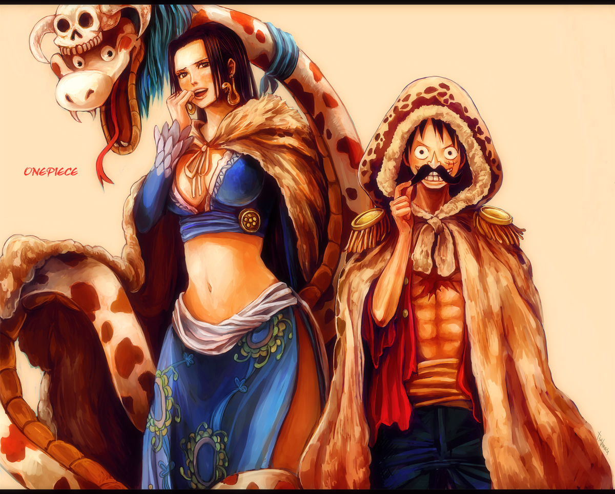 ... hancock and monkey d luffy straw hat luffy anime one piece wallpaper