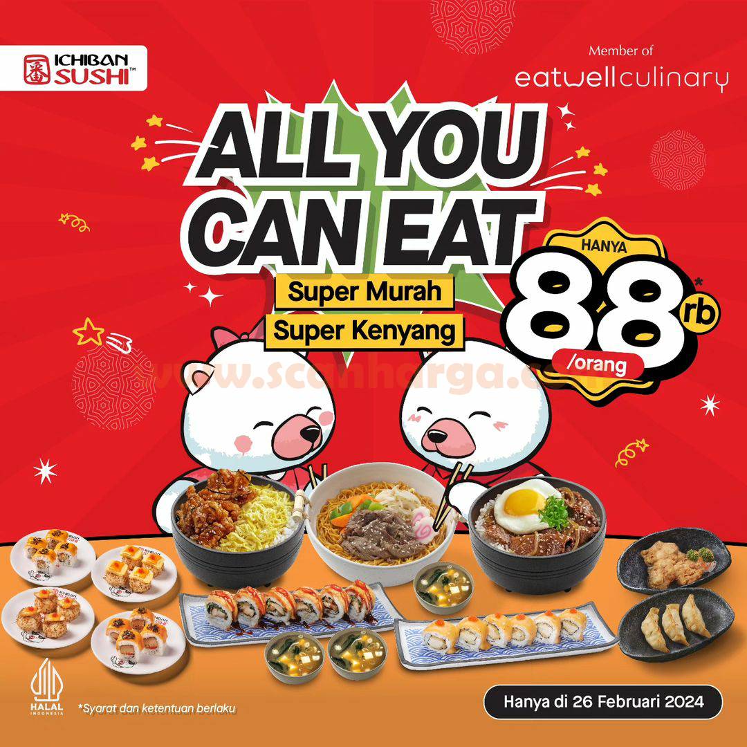 Promo ICHIBAN SUSHI ALL YOU CAN EAT Hanya Rp. 88.000