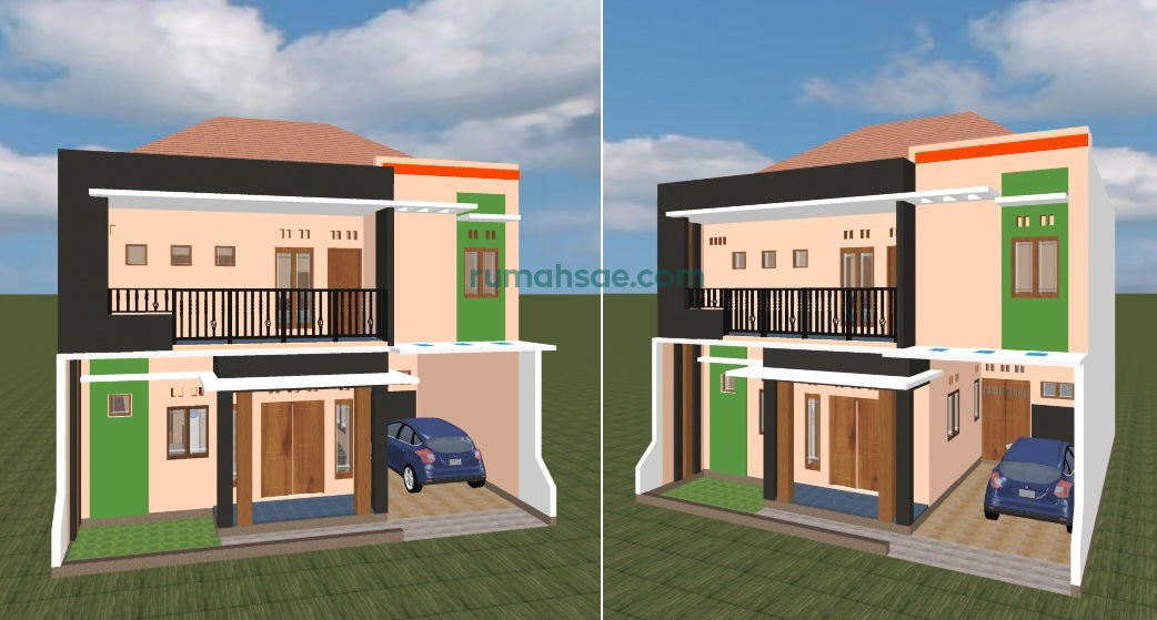 Desain Rumah Minimalis Sederhana Ukuran Tanah 10 m x 10m 