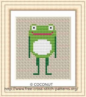 Free and easy printable frog cross stitch pattern