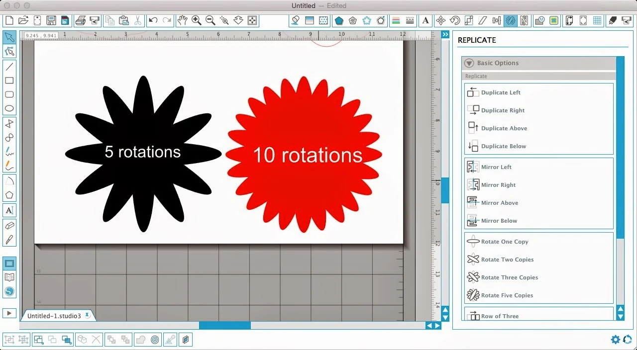 Silhouette Studio, Silhouette tutorial, designing, scalloped circle, flower, rotating ovals