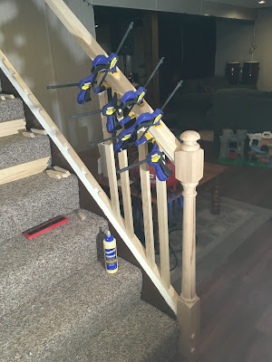 diy house renovation stair handrail light