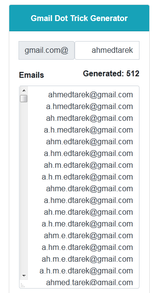 Gmail Dot Trick Generator