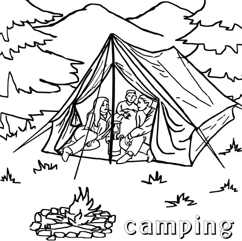 Printable camping themed coloring pages