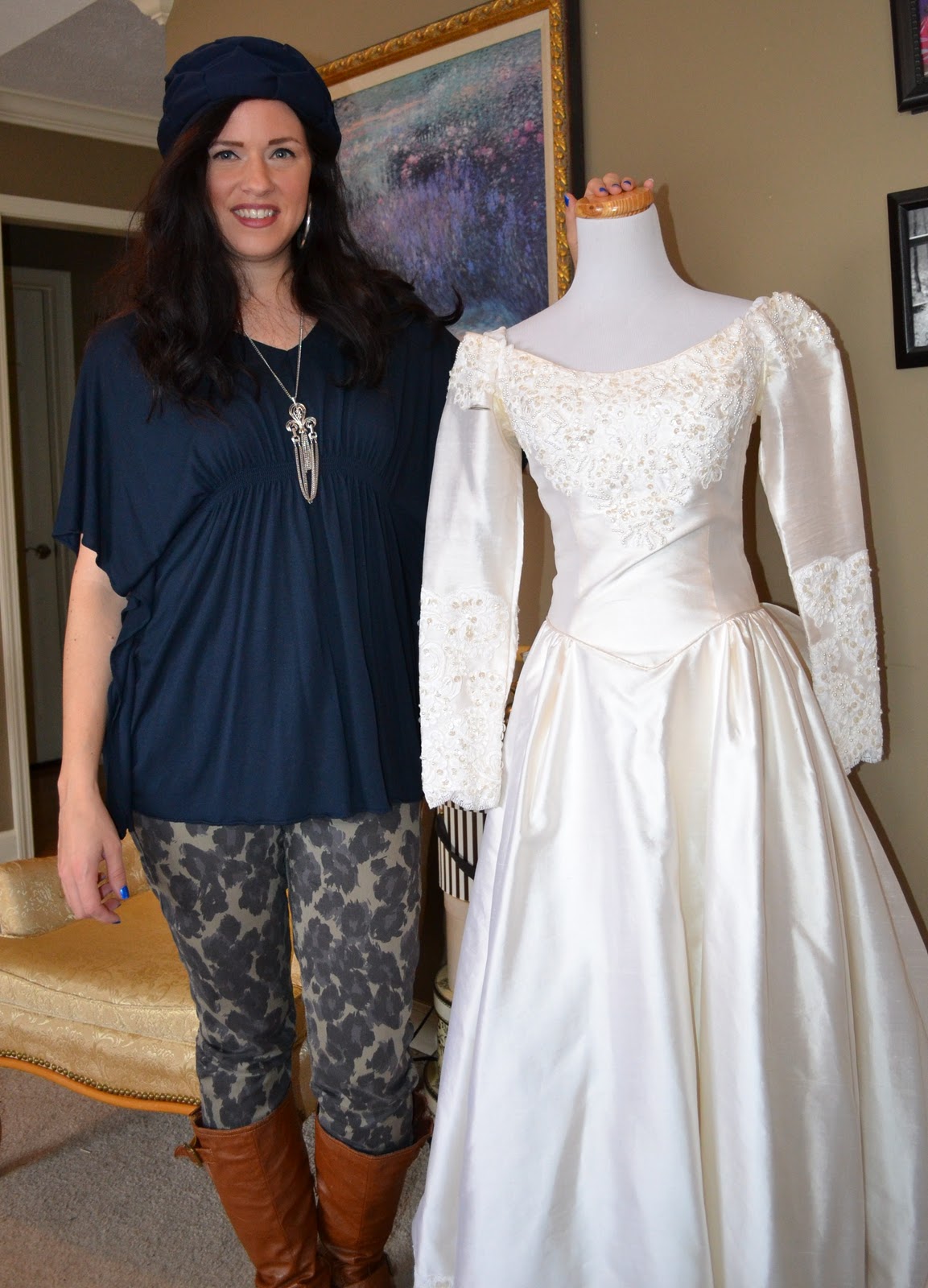 vintage lace wedding dresses with sleeves Wedding dress transformation #3