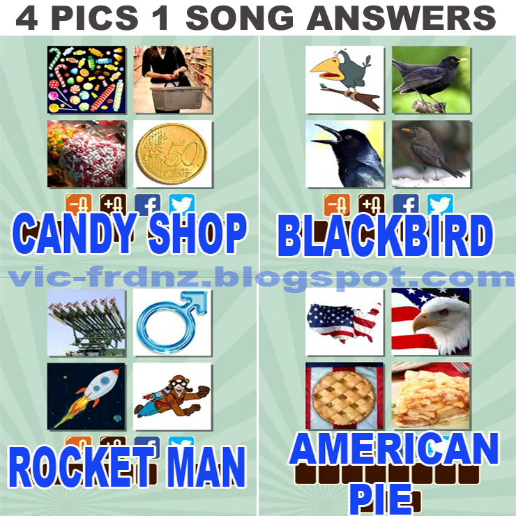 4 Pics 1 Song Cheats, Answers.