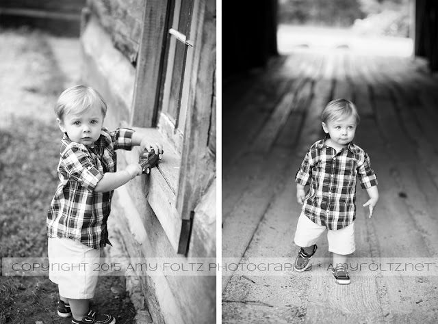 black and white photos of toddler boy at Fowler Park in Terre Haute