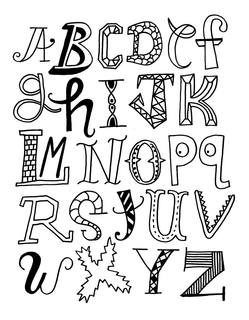 alphabet letters coloring pages