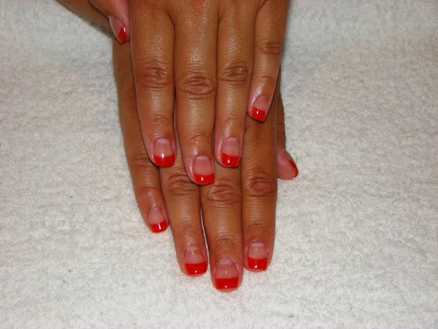 French-Red-Acrylics-Pink-Crystal-acrylic-fill-LED polish mini-manicure- Gel-Nails-Polish-LED-Polish-LED-Nails-Acrylic-Nails-Nail-Art