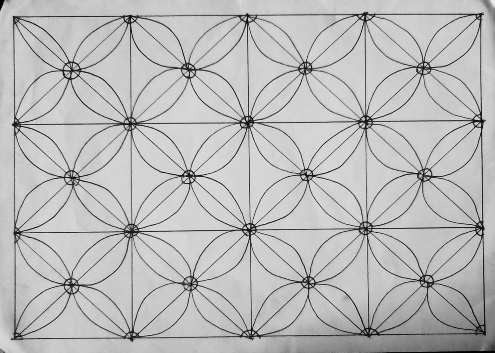 Contoh Gambar Mewarnai Batik  Geometris KataUcap