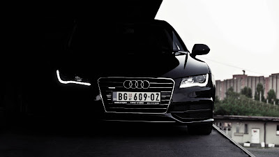 Black Audi A7 in Dark Headlights HD Wallpaper