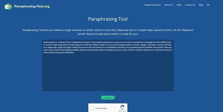 Web-based paraphrasing tool for accurate synonyms of words to write unique articles
