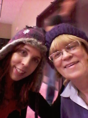 My Mom and I in our $5 purple tuques bought at the National Women's Show in Toronto