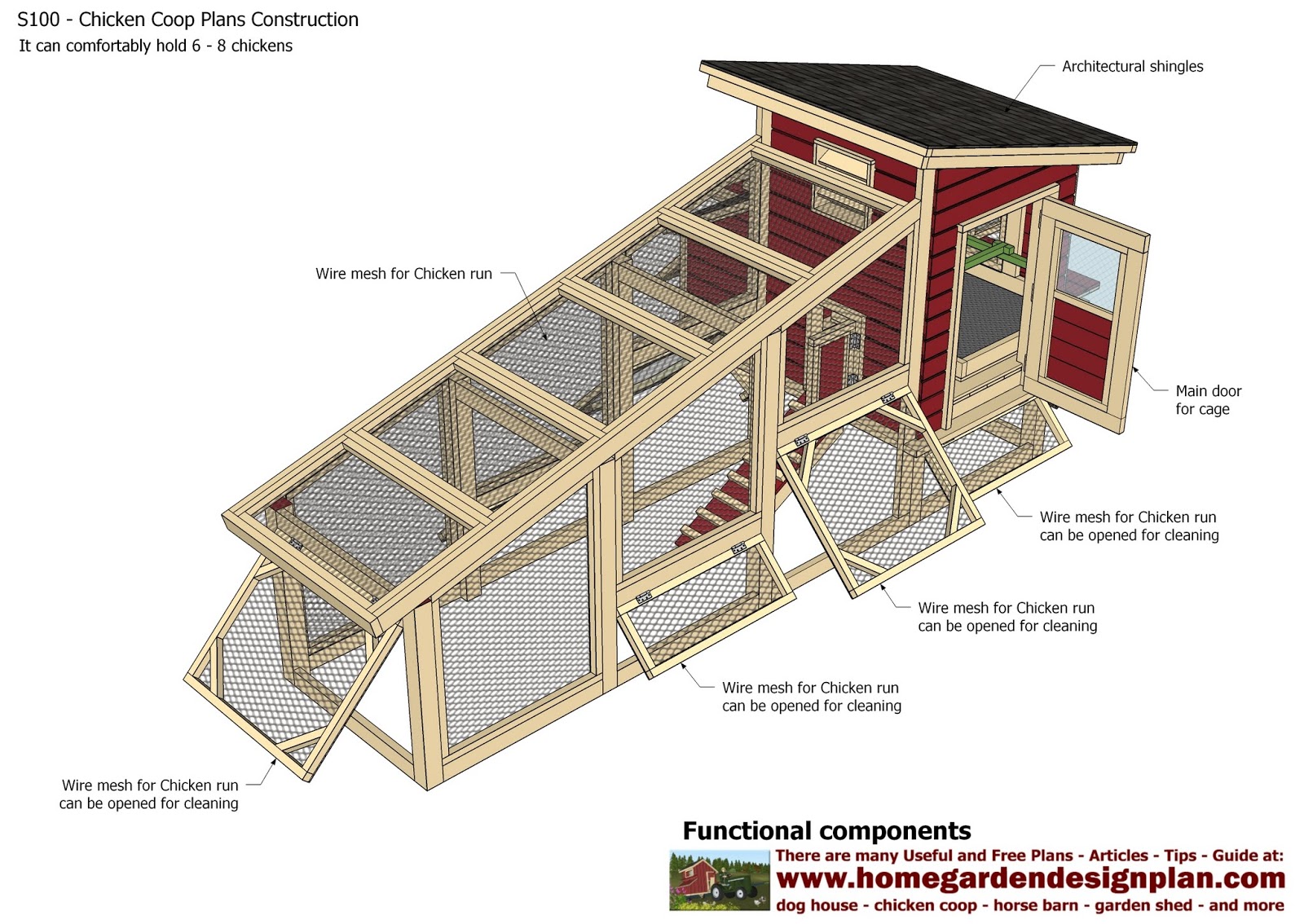 S100 - Chicken Coop Plans Construction - Chicken Coop Design - How To ...