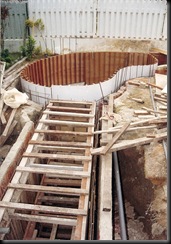 Koi Pond Construction - finishing the mould for concrete pond