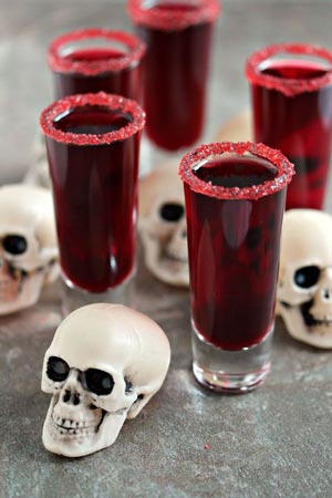 Decorate blood and skull for halloween