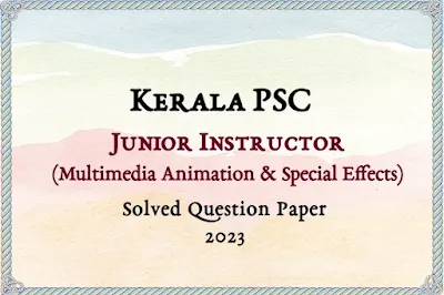 Jr Instructor (Multimedia Animation) Answer Key | 10/10/2023