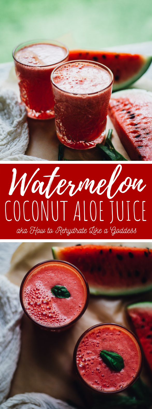 Watermelon Coconut Aloe Juice aka How to Rehydrate Like a Goddess #drinks #summer