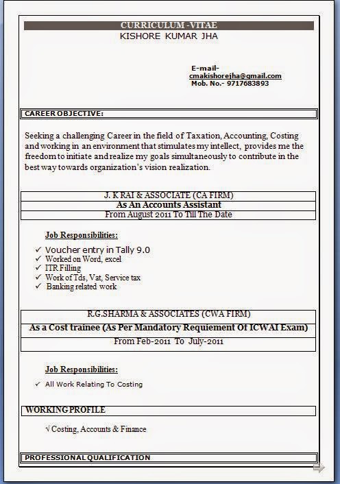 Accounts Assistant Resume Format