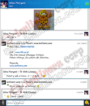 Testimoni Jam Dinding Flanel Kartun Boneka