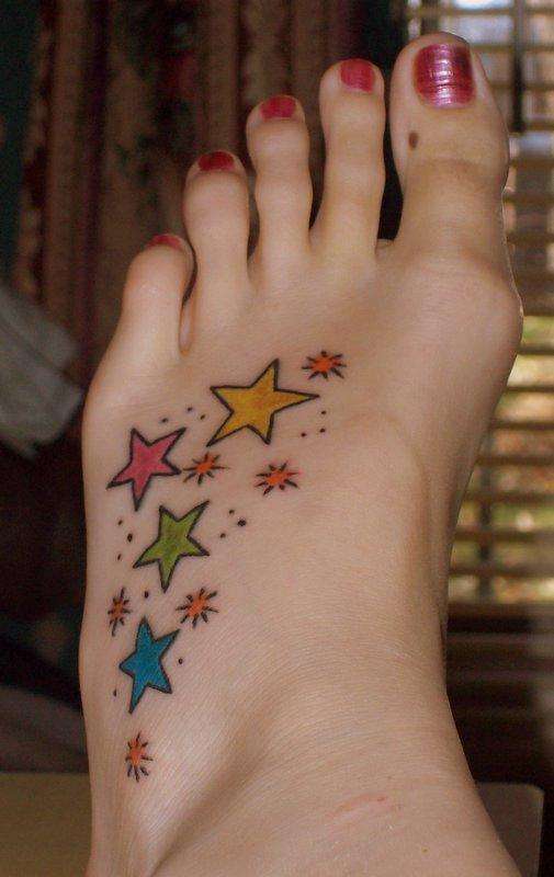 Star Tattoos For Girls On Foot