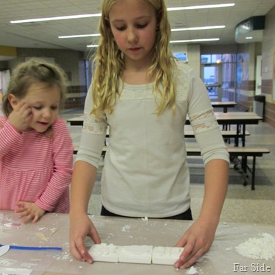 Olivia and Ava soap carving