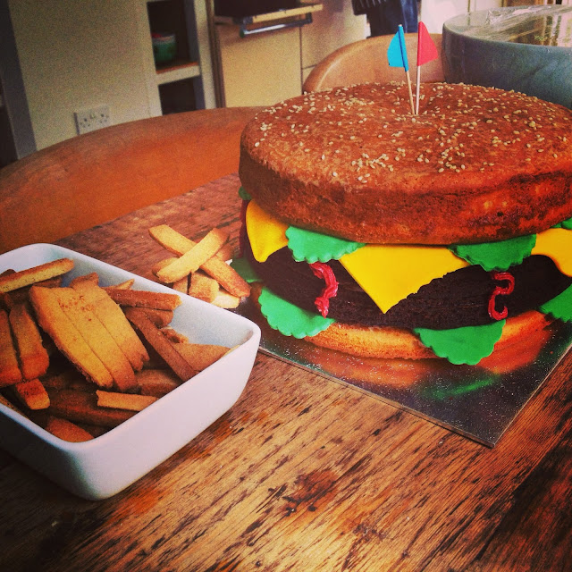 Hamburger Birthday Cake by What Laura did Next