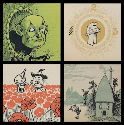 cropped vignettes from The Wonderful Wizard of Oz