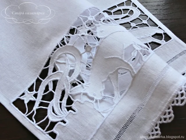 ришелье, вышивка ришелье, вышивка старинная, ажурная вышивка, белая вышивка