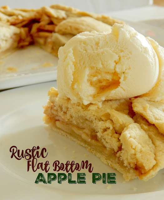 Rustic Flat Bottom Apple Pie...the lazy baker's pie dream!  A simple pie crust filled with juicy seasoned apples, folded up and baked to perfection.  Top with a healhy dose of whipped cream or ice cream and dessert is set. (sweetandsavoryfood.com)