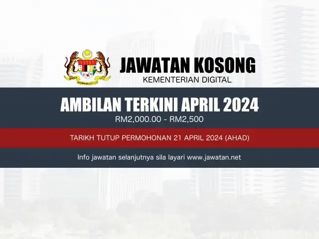Jawatan Kosong Kementerian Digital April 2024