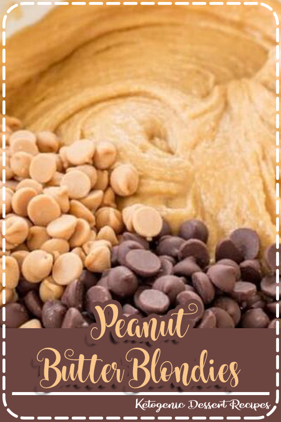 This Peanut Butter Blondies have a delicious peanut butter flavor and plenty of peanut butter chips. #peanutbutterblondies #peanutbutter #blondies #easy #recipes #dessert #recipe #peanutbutterchips