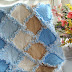 Baby Nursery Blanket Blue Brown Cream Crib Rag Quilt