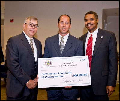 Mckean Correctional Facility. Joe Scarnati, center, presents