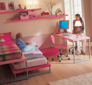 Interior child's bedroom pink color harmonization, Image