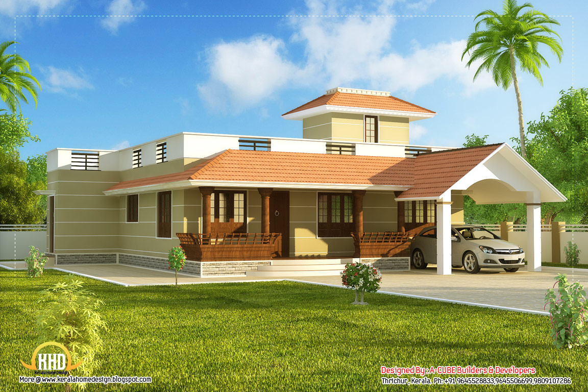 Beautiful single  story  Kerala  edition home  1395 Sq ft 