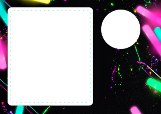 Neon Party, Free Printable Invitations, Labels or Cards.