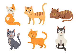 conjunto-de-ilustracoes-de-personagens-de-desenhos-animados-de-gato-bonito-gatos-com-nariz-em-forma-de-coracao-gatinhos-fofinhos-felizes-sorrindo-gatinhos-laranja-e-cinza-sentados-no-bra.webp