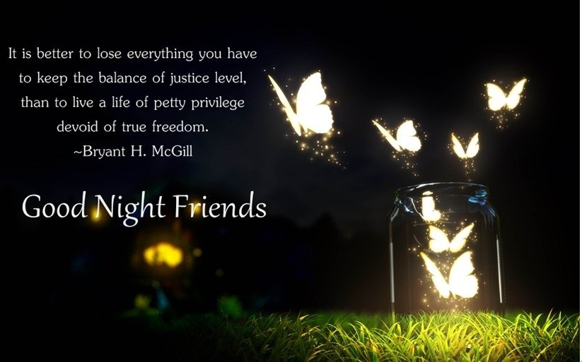 Beautiful Good Night Image with Quote for Friends