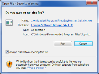 the screenshot of security warning when opening file