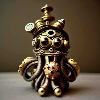Steampunk Octopus Statue Miniature 3D amazingwallpapersa blogspot com (41)